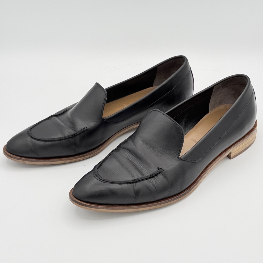 Everlane Womens Modern Loafer 8.5 Black Leather Pointed Toe Italian Minimalist - Picture 4 of 10